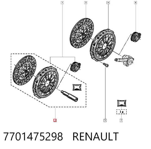 Zestaw sprzęgła (3 części) 7701475298 Renault (RVI)