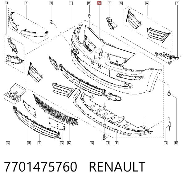 Zderzak przedni Renault Modus JP0