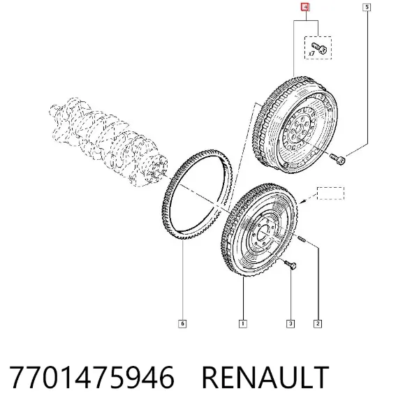 Koło zamachowe silnika 7701475946 Renault (RVI)