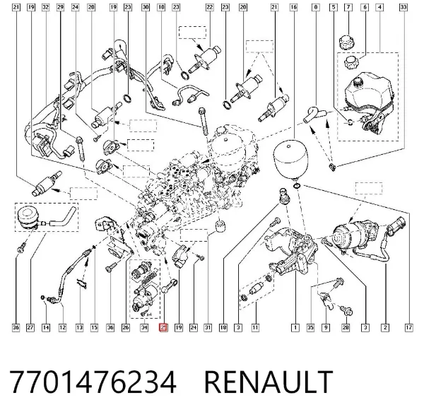 Dźwignia widełek sprzęgła 7701476234 Renault (RVI)