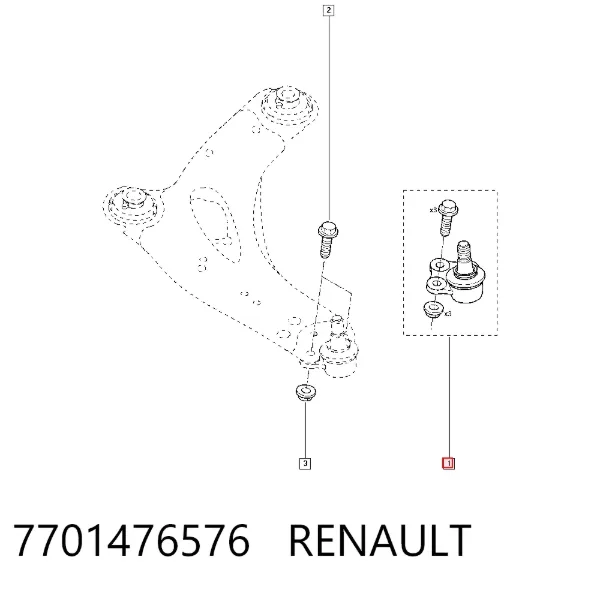 Sworzeń wahacza dolny 7701476576 Renault (RVI)