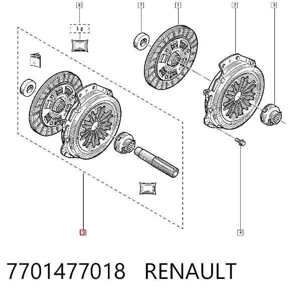 Zestaw sprzęgła (3 części) 7701477018 Renault (RVI)