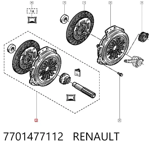 Zestaw sprzęgła (3 części) 7701477112 Renault (RVI)