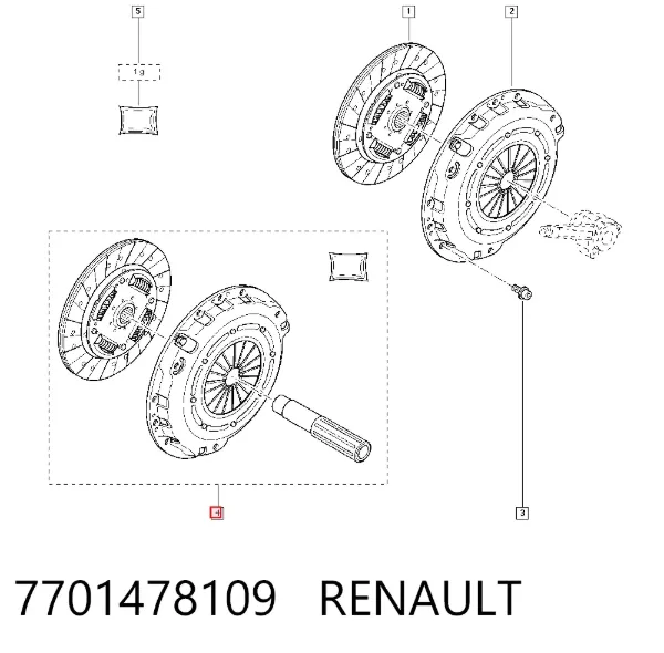 Zestaw sprzęgła (3 części) 7701478109 Renault (RVI)