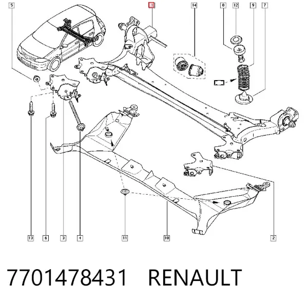 Korpus osi tylnej Renault Megane II