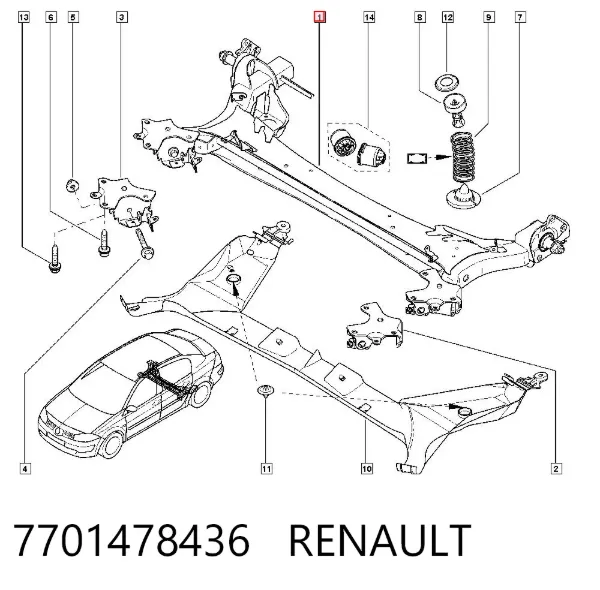 Korpus osi tylnej Renault Megane II