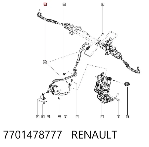 Pierścień uszczelniacza króćca maglownicy 7701478777 Renault (RVI)