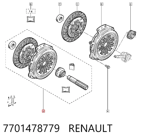 Zestaw sprzęgła (3 części) 7701478779 Renault (RVI)