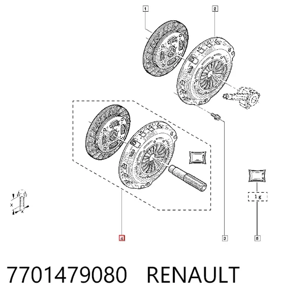 Zestaw sprzęgła (3 części) 7701479080 Renault (RVI)