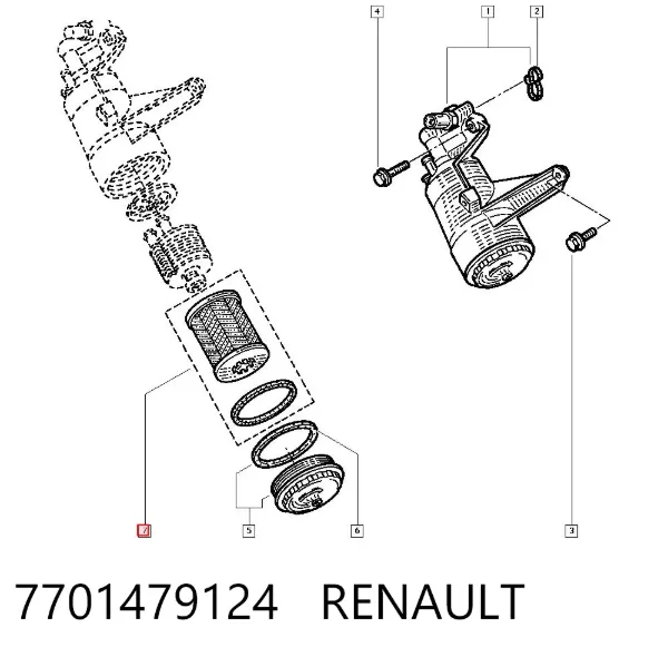 Filtr oleju 7701479124 Renault (RVI)