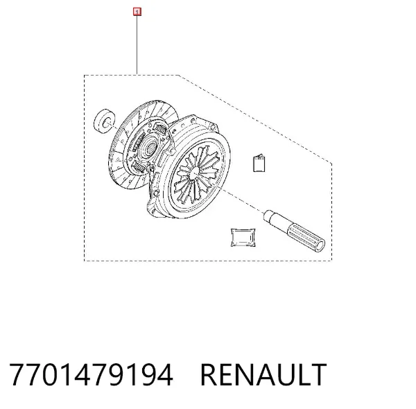 Zestaw sprzęgła (3 części) 7701479194 Renault (RVI)