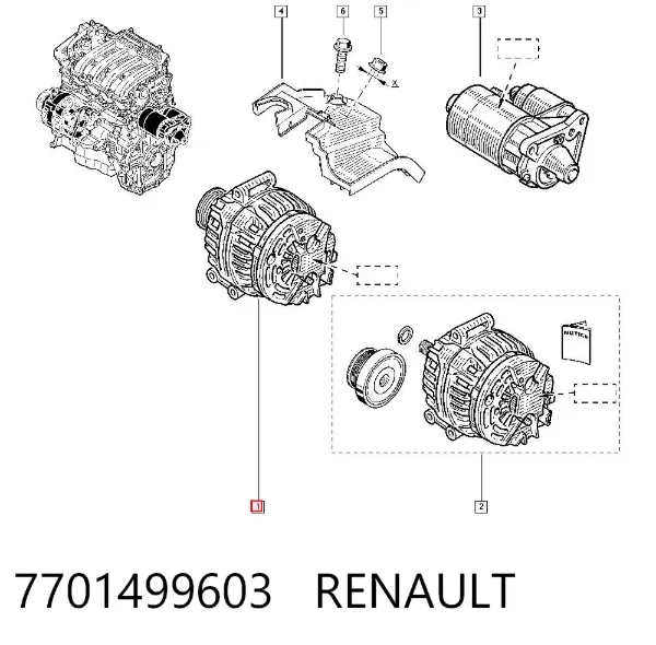 Alternator 7701499603 Renault (RVI)