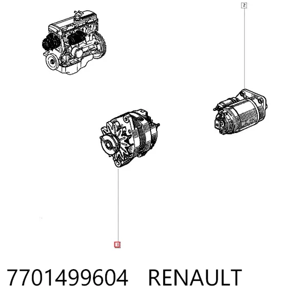 Alternator 7701499604 Renault (RVI)