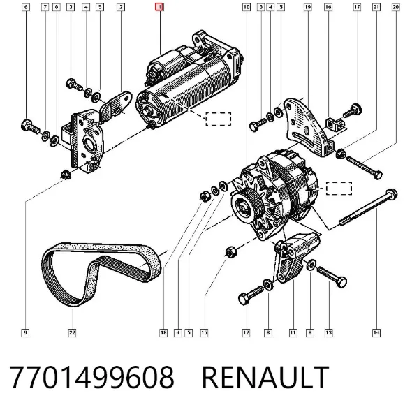 Rozrusznik 7701499608 Renault (RVI)