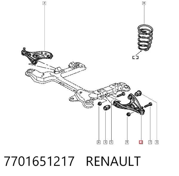 Wahacz zawieszenia przedniego dolny lewy 7701651217 Renault (RVI)
