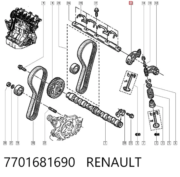 Dźwigienka zaworowa Renault Clio SYMBOL