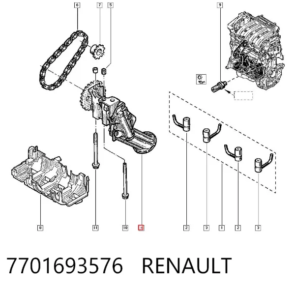Pompa oleju 7701693576 Renault (RVI)