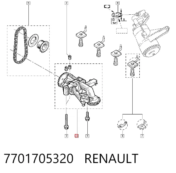 Pompa oleju 7701705320 Renault (RVI)