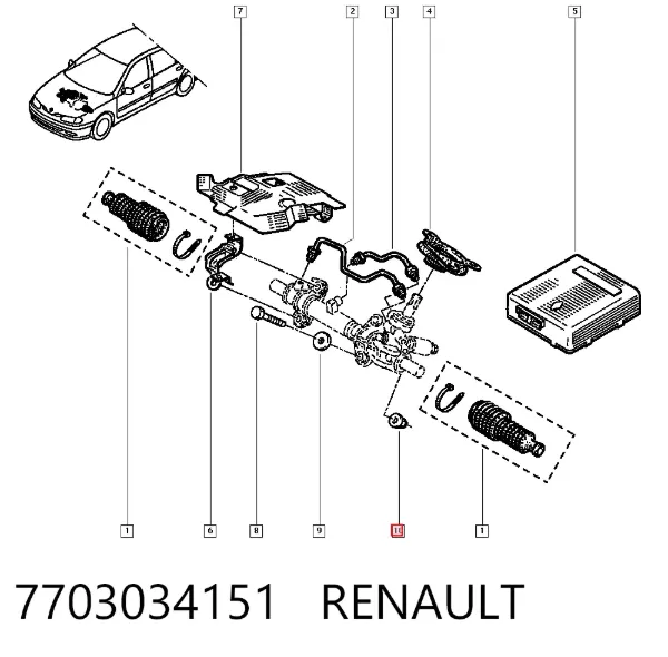 Śruba (nakrętka) mocowania 7703034151 Renault (RVI)