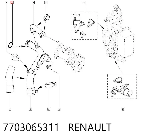 Uszczelniacz króćca pompy 7703065311 Renault (RVI)