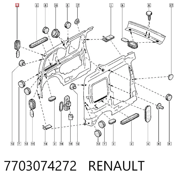 Wkładka dna nadwozia 7703074272 Renault (RVI)