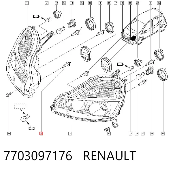 Żarówka halogenowa 7703097176 Renault (RVI)