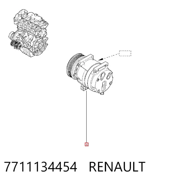 Sprężarka klimatyzacji 7711134454 Renault (RVI)