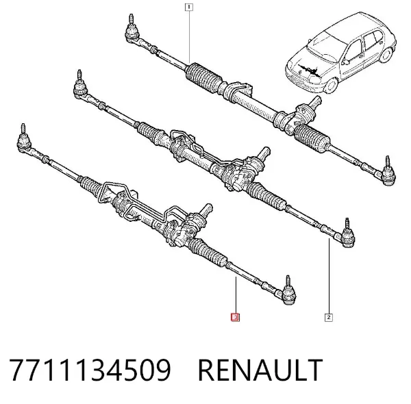 Listwa kierownicza (maglownica) 7711134509 Renault (RVI)