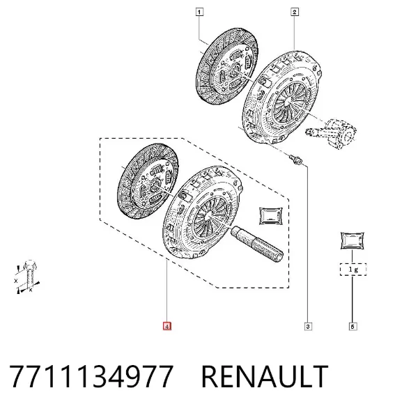 Zestaw sprzęgła (3 części) 7711134977 Renault (RVI)