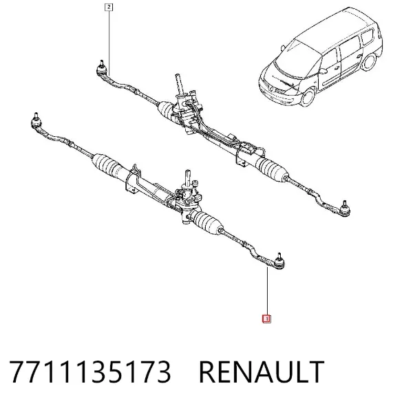 Listwa kierownicza (maglownica) 7711135173 Renault (RVI)