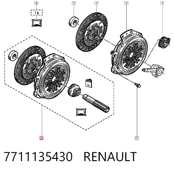 Zestaw sprzęgła (3 części) 7711135430 Renault (RVI)