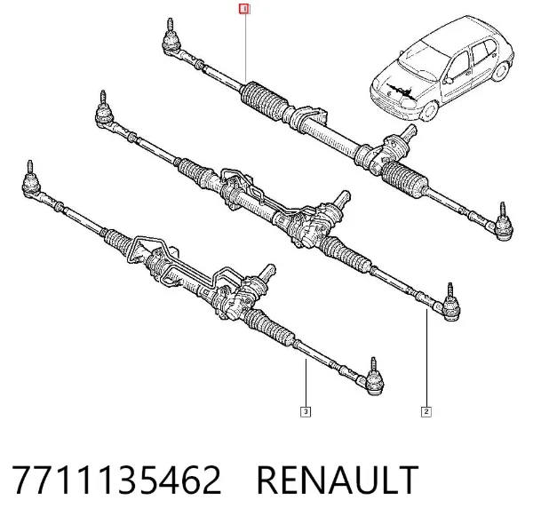 Listwa kierownicza (maglownica) 7711135462 Renault (RVI)