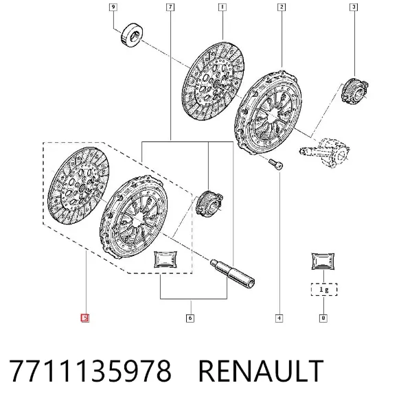Zestaw sprzęgła (3 części) 7711135978 Renault (RVI)
