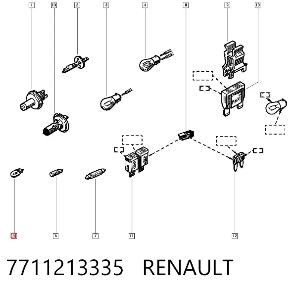 Żarówka 7711213335 Renault (RVI)