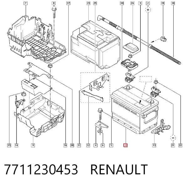 Bateria (akumulator) 7711230453 Renault (RVI)