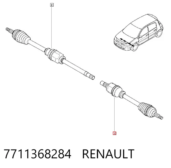 Półoś napędowa przednia lewa 7711368284 Renault (RVI)
