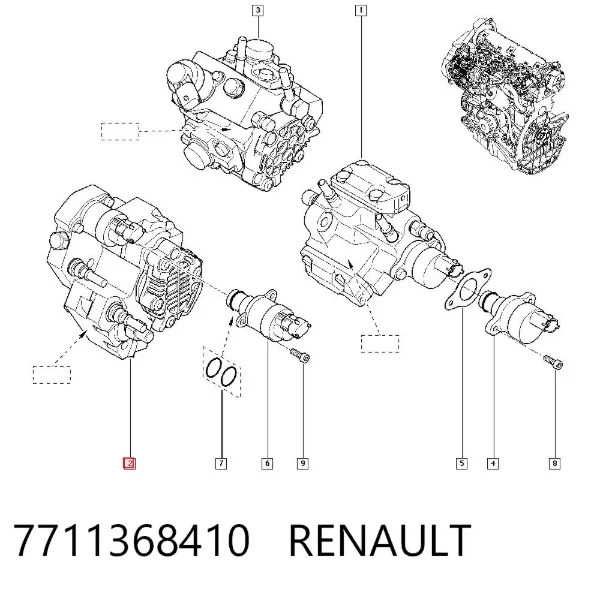 Pompa wtryskowa wysokiego ciśnienia 7711368410 Renault (RVI)