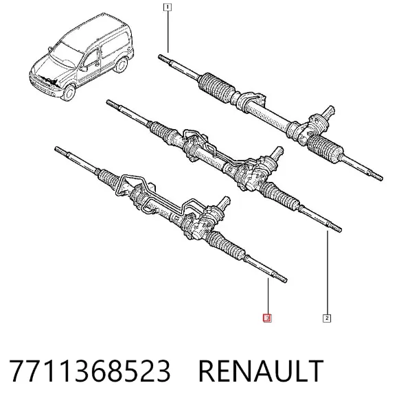 Listwa kierownicza (maglownica) 7711368523 Renault (RVI)
