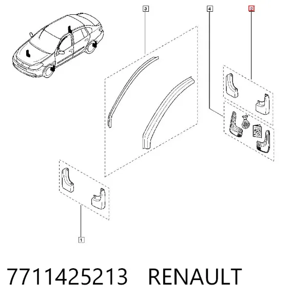 Chlapacze tylne, komplet Renault Clio SYMBOL