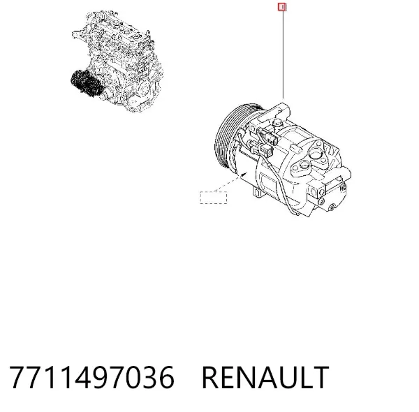 Sprężarka klimatyzacji 7711497036 Renault (RVI)