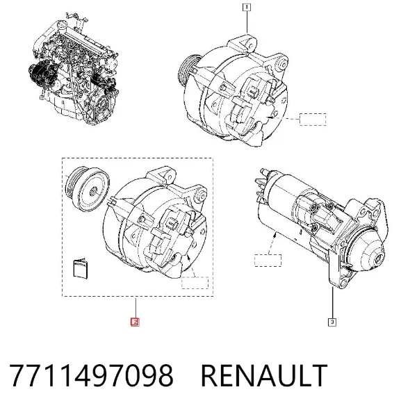 Alternator 7711497098 Renault (RVI)