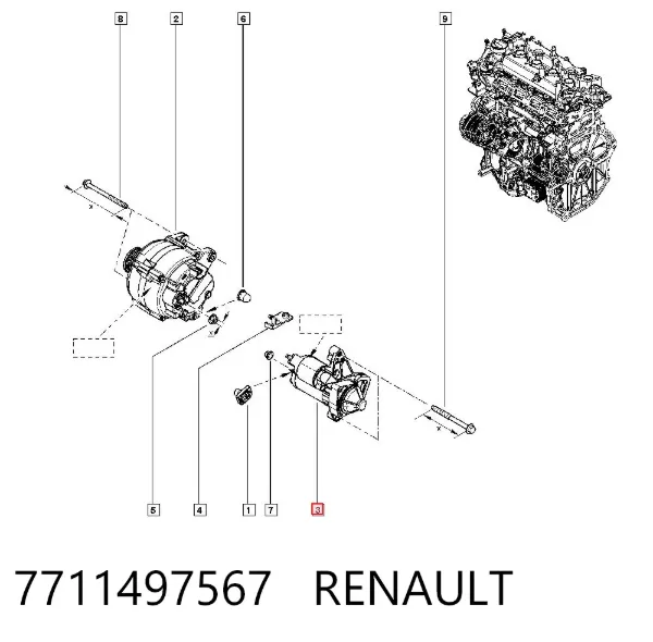 Rozrusznik 7711497567 Renault (RVI)
