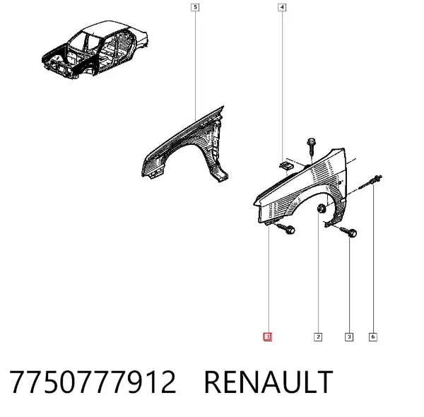 Błotnik przedni lewy Renault 19 I