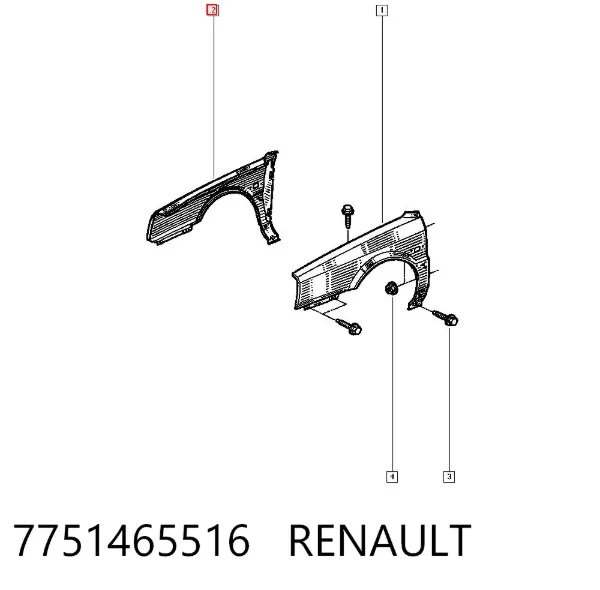 Błotnik przedni prawy Renault 21 L48