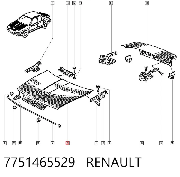 Maska silnika Renault 19 I