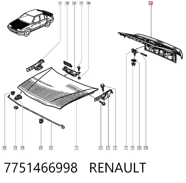Klapa bagażnika Renault 19 II