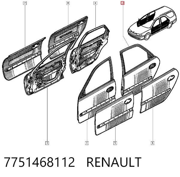 Drzwi tylne lewe Renault Laguna I