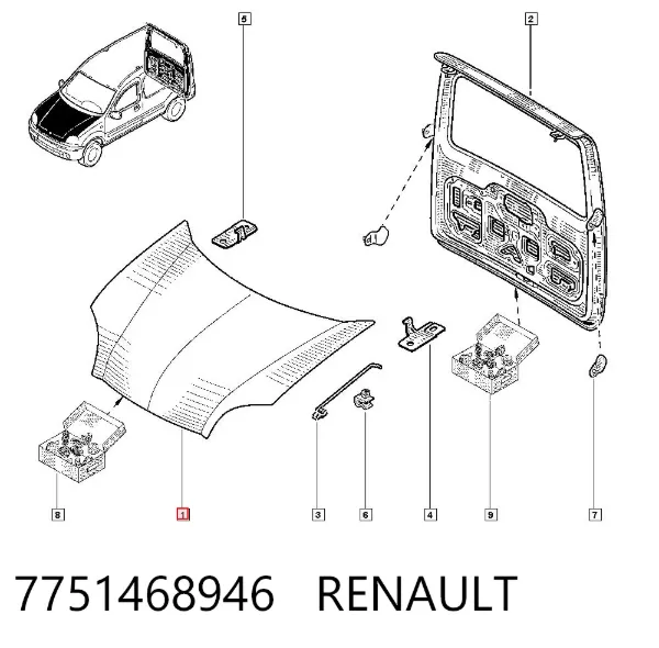Maska silnika 7751468946 Renault (RVI)