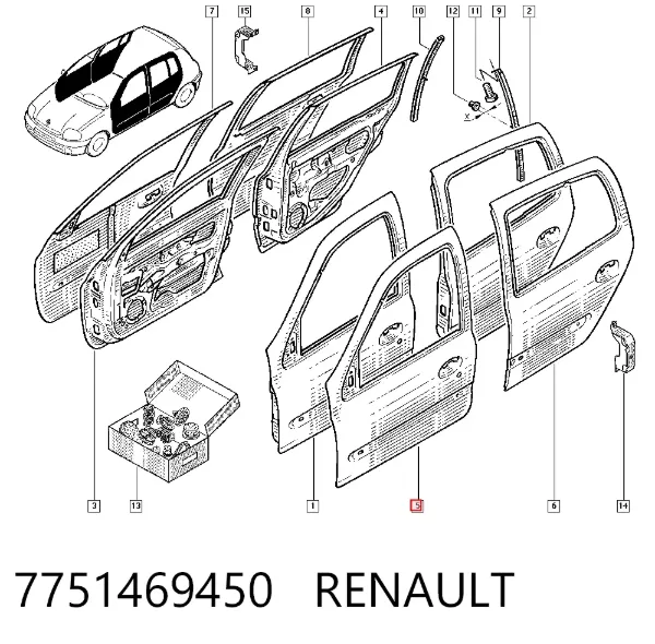 Drzwi przednie lewe Renault Clio II