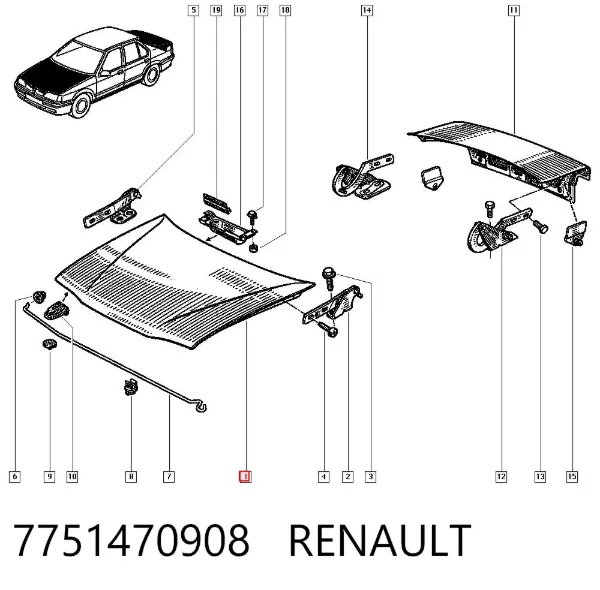 Maska silnika Renault 19 II